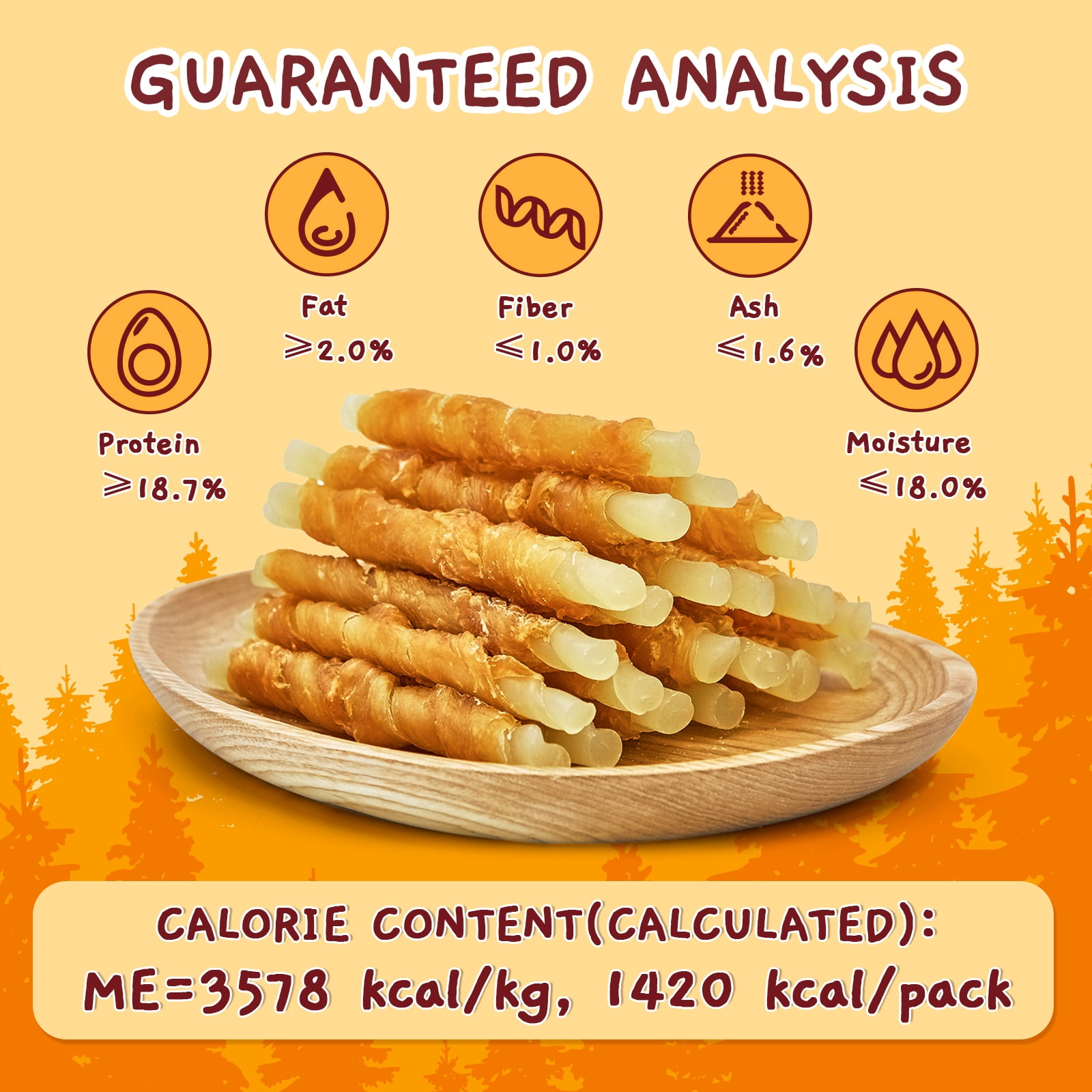 (4 pack) Jungle Calling Chicken Wrap Cod Sticks Rawhide-Free Dog Treats, 14-oz bag