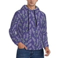 thumbnail image 2 of Salouo Lavender Flowers Pattern Men's Fall Hoodie Sweatshirt,Sport Hoodie with Pockets for Men Pullover Casual Hooded Sweatshirt-X-Large, 2 of 7