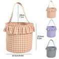 Wiueurtly Halloween Gingham Tote Basket New Jute Canvas Bucket for