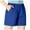 Blue, variant on vigerkar Women's Plus Size Summer Shorts,Fashion Solid Elastic Waist Sport Shorts Spring Casual Loose Beach Shorts with Pockets White, M