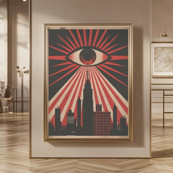 Ai Takeover Print: Bold Retro Propaganda Ai Poster, Unframed Canvas Size 24x36