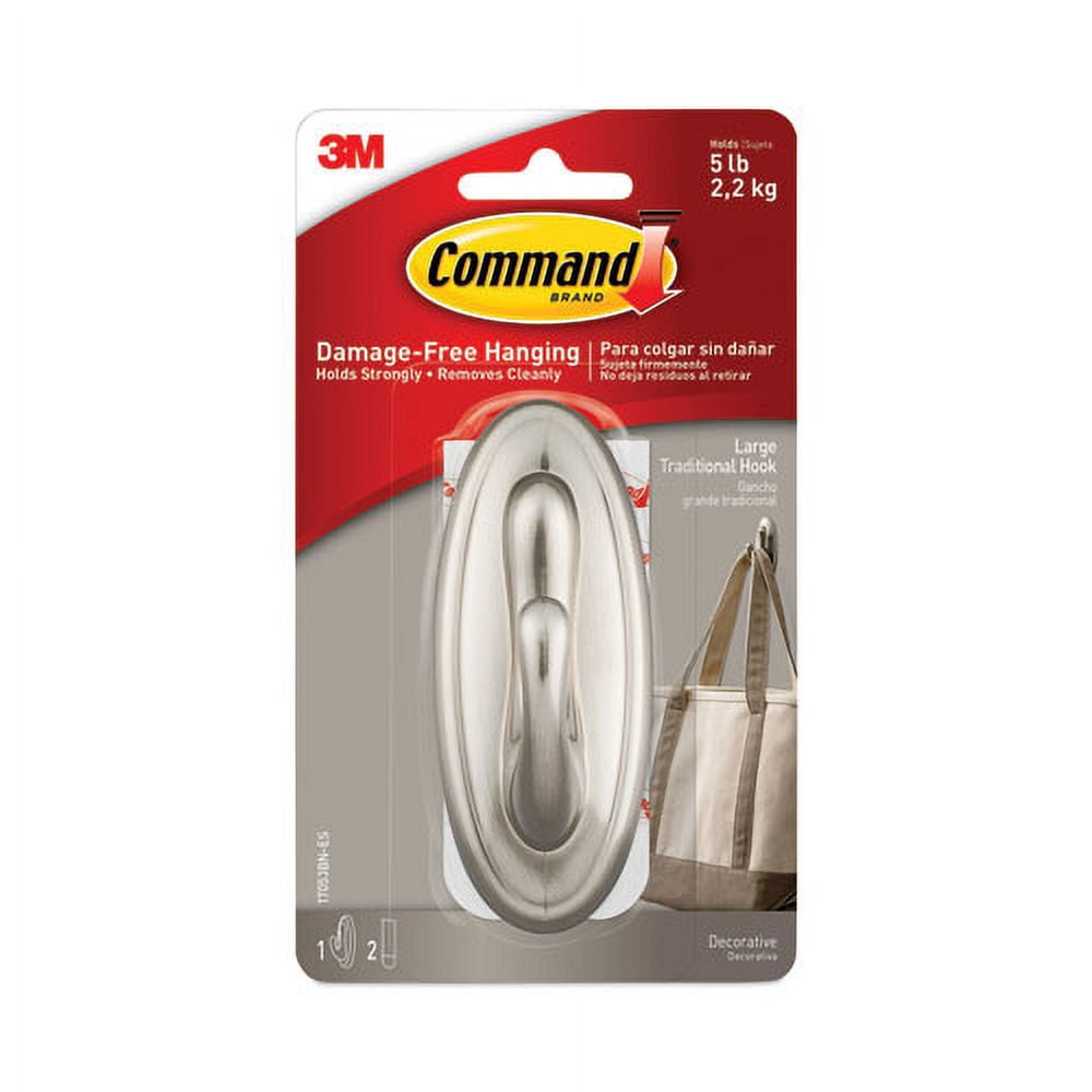 Decorative Hooks, Traditional, Large, 1 Hook And 2 Strips/pack | Bundle of 10 Packs
