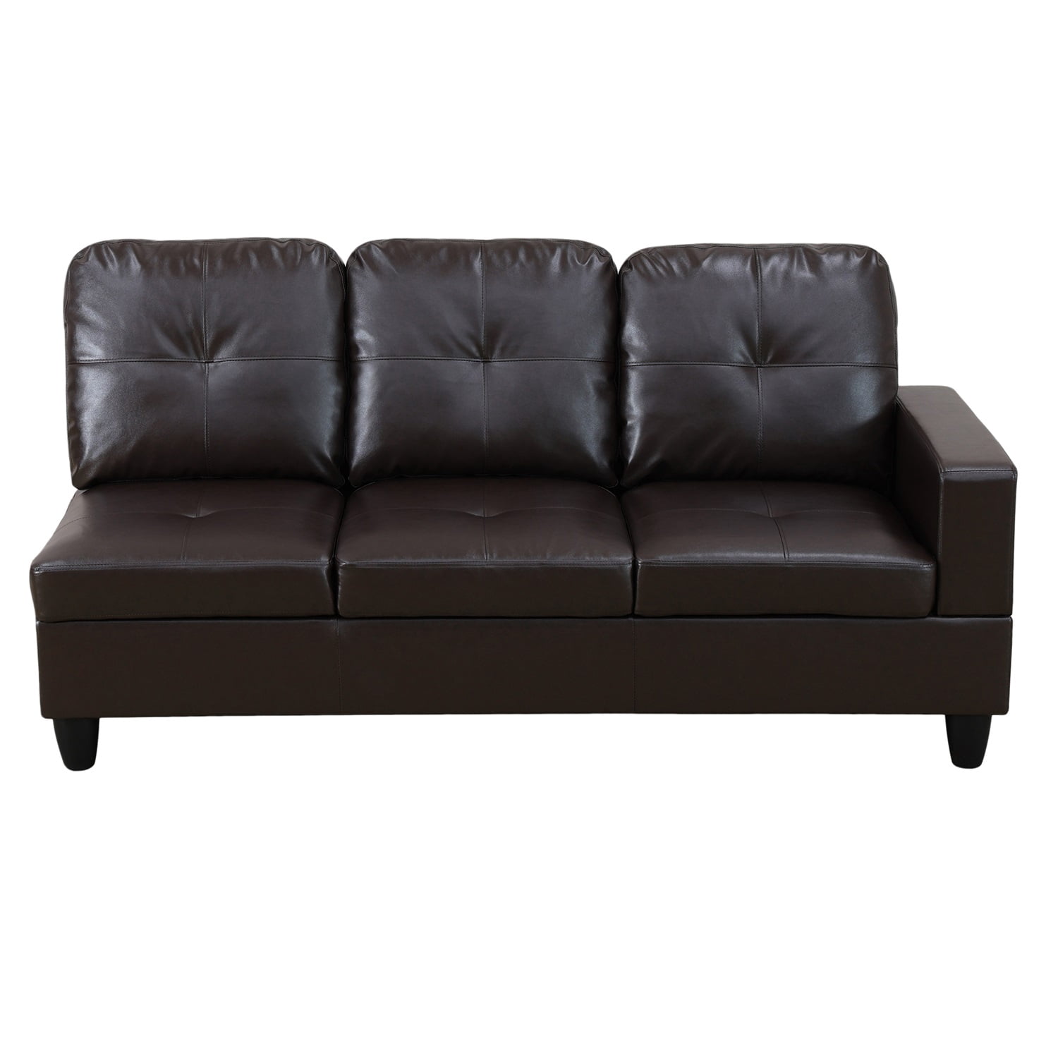 Hommoo Sofa Set, Faux Leather 2-Piece Couch Living Room Sofa Set, Brown