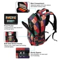 thumbnail image 5 of FORMRS Unisex Backpack Elementary School Travel Bookbag with Reflective Stripes, Red and Purple Plaid Pattern, 5 of 7