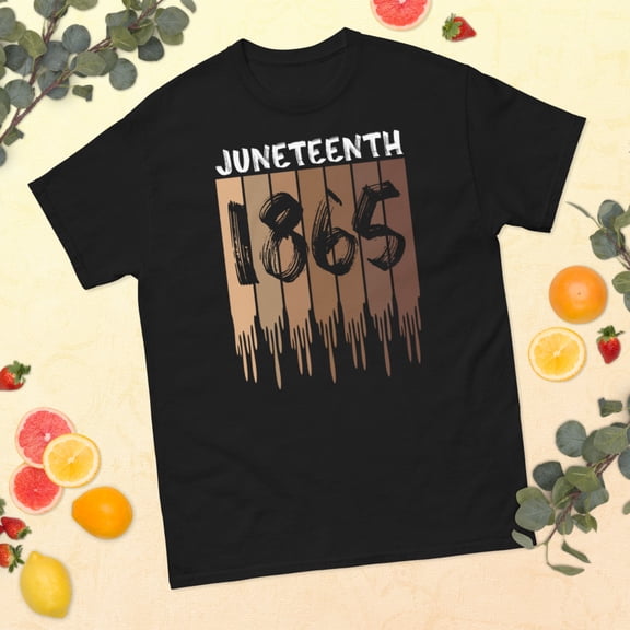 Juneteenth 1865 Black History Month African American Pride Graphic classic tee (Black, S)