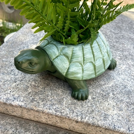 Charming Turtle Planter Statue - Creative Resin Animal Sculpture for Outdoor Garden & Yard Decor