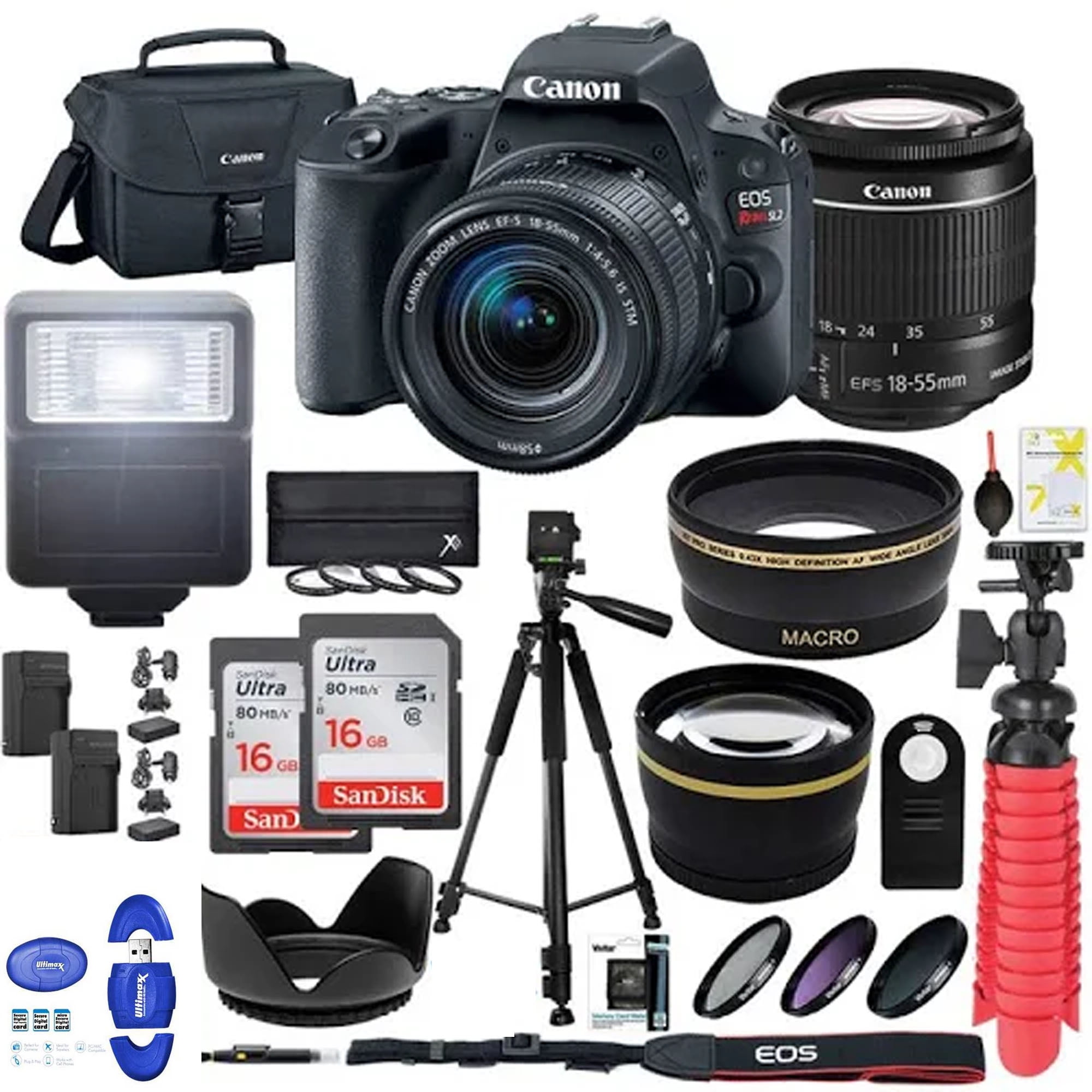 Canon Eos Rebel SL2 DSLR Camera + EFS 1855mm Is STM Lens Black 32GB