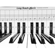 Long Beach Music Practice Keyboard Chart, 3-D Full-Sized, 88 Keys and Notes, 2-Sided, 48 Long