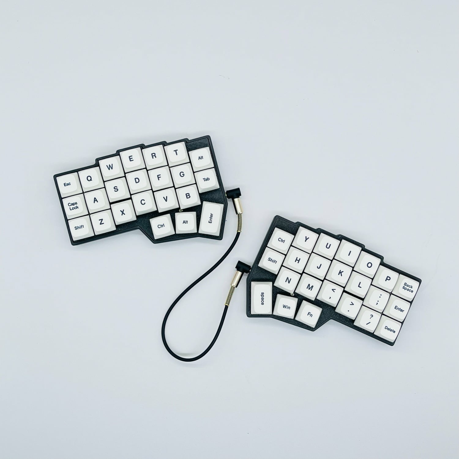 MiFuny CORNE V4 Split Keyboard Kit White No Carving Keycap Wired RGB Hot-swappable Support VIAL Left and Right Hand Split Keyboard