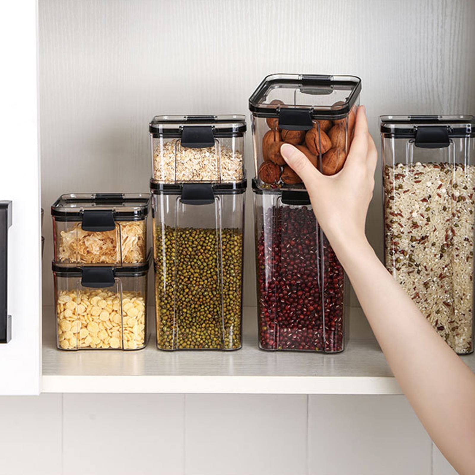 Food Storage Jars, Transparent Airtight Storage Container, Stackable Airtight  Jars To Keep Your Home Organized, For Grains, Tea, Rice, Flour, Sugar,  Candy, Biscuits, Pasta, Home Kitchen Supplies - Temu