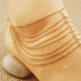 thumbnail image 4 of Qarigey Tobillera con dedo del pie para mujer, tobillera de aleación multicapa, cadena para niñas, joyería para fiesta en la piscina y la Ropa, zapatos y accesorios Miscelánea, 4 of 6
