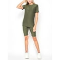 thumbnail image 4 of Women's 2 Piece Outfit T-Shirt Tops Biker Shorts Yoga Sports Tracksuit, 4 of 5