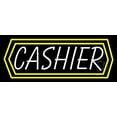 thumbnail image 1 of Block Cashier LED Neon Sign 10 x 24 - inches, Clear Edge Cut Acrylic Backing, with Dimmer - Bright and Premium built indoor LED Neon Sign for Bar decor., 1 of 7