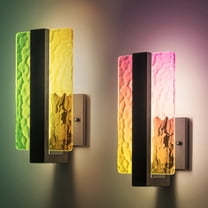 RGB Outdoor LED Wall Sconce with Water Glass Set of 2