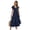 Navy Blue, variant on Womens Summer Maxi Dress 2026 Flutter Short Sleeve V Neck Tie Front Wedding Guest Vacation Tiered Flowy Dresses