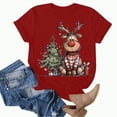 thumbnail image 4 of UngA Women Christmas Shirt Merry and Bright Christmas Shirt Xmas Tree Graphic Holiday Tee Tops Christmas Tshirts Shirts for Women Red,XL, 4 of 6