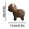 thumbnail image 3 of Highland Cow Decor, 4.3x4 Inch Resin Animal Figurine, Cute Scottish Cattle Statue for Home, Office, Farmhouse Tiered Tray, Desktop Display, Cow Enthusiast Gift (Charming Table Sculpture), 3 of 5