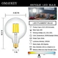 thumbnail image 3 of 12W Dimmable Large LED  Bulb 100W Equivalent 1000 Lumens 5000K Daylight White E26 Medium Base Vintage Edison G125 (G40 )  Glass LED Filament Light Bulb, 3 of 5