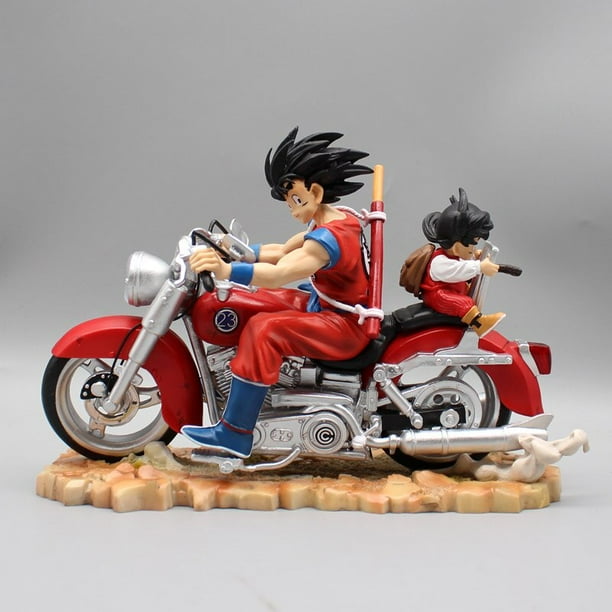 Dragon Ball Gk motocicleta padre hijo mono Goku Son Gohan figuras de acción modelo de dibujos animados en el escritorio adornos regalozhangyuxiang