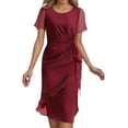 thumbnail image 1 of Robe Femme Élégante Col Rond en Chiffon Robe de Soirée pour Mariage Vacances Rendez-Vous Soirée Printemps Été Décontractée Formelle Occasion Robe à Paillettes pour Femmes Robe Aguichant Robe de Soirée pour Femmes Élégante et Torsadée, 1 of 3