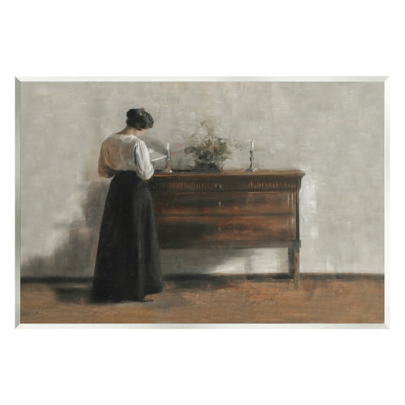 Stupell Industries Classic Woman Reading Literature & Film Painting Unframed Art Print Wall Art, 15 x 10