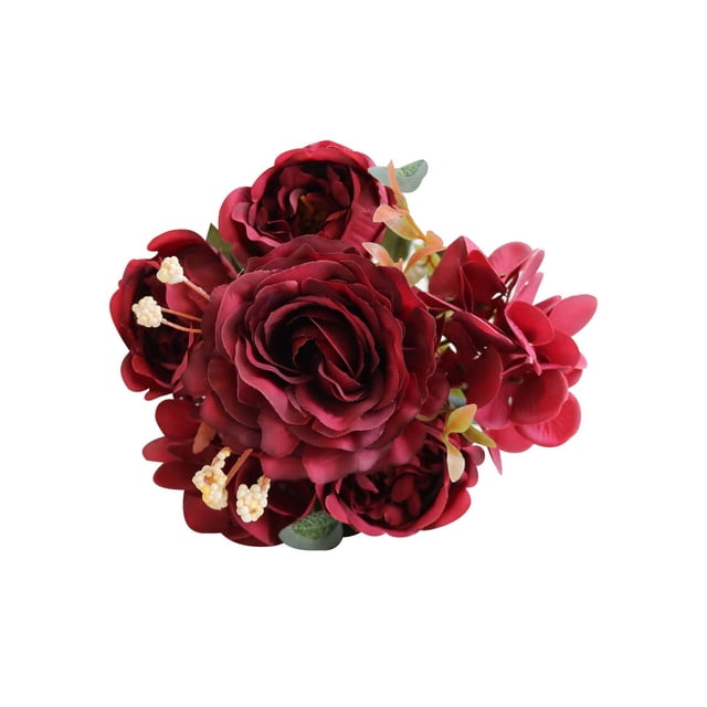 Decoraciones de San Valentín para el Hogar, Seda Artificial Falsas Flores Ramo de Boda Decoración Nupcial, 30cm de Largo Peón Vibrante para Piezas Centrales, Peones Flores Artificiales
