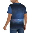 thumbnail image 2 of Fotbe Retro Blue Glitter Baseball Jersey Shirt for Men and Women, Casual Short Sleeves Button Down T-Shirt-Large, 2 of 9