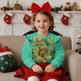 thumbnail image 2 of Garronmavis Cute Dog Long Sleeve Sweatshirt Polyester Spandex Fabric Flowers Pullover Drop Shoulder Sweater 2T Warm Girls Crewneck Sweatshirt Ruffle Toddler Girl Clothes for Daily Life, 2 of 7