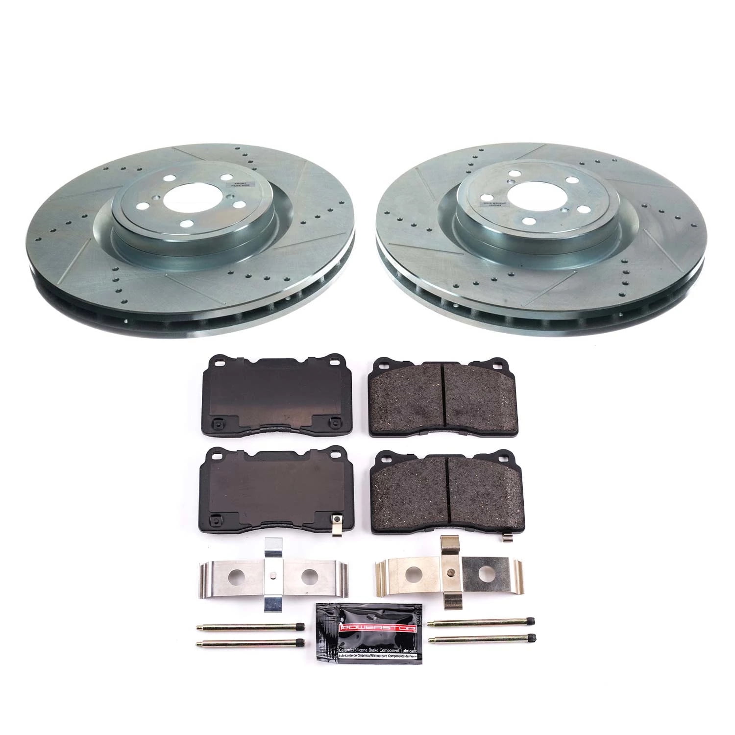 PowerStop Front Z23 Evolution Sport Carbon-Fiber Ceramic Brake Pad and Drilled & Slotted Rotor Kit Fits: SUBARU Select Models K4549