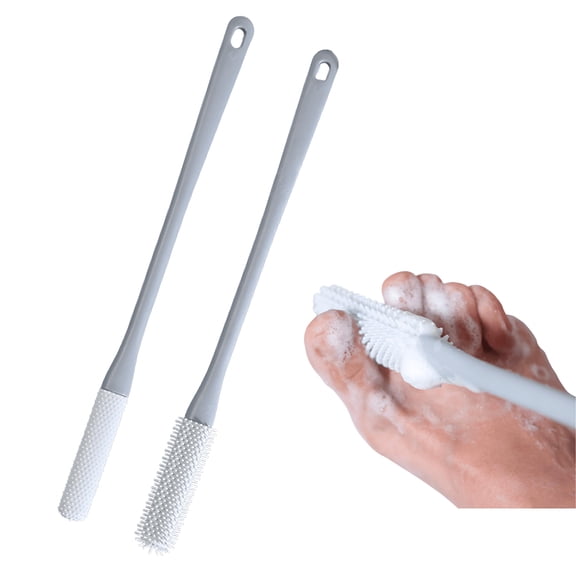 Toe Cleaning Brush with 15.7" Long Handle,Shower Foot Scrubber,No Bending, Ideal for Seniors, Expecting Mothers, Men & Women | Foot Scrubber & Anti-Itch Exfoliating Brush