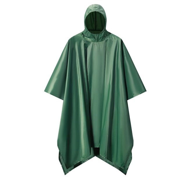 MIASHUI Poncho de Pluie pour Adultes Léger Imperméable Imperméable pour Hommes Femmes Camping Randonnée Pêche, Vert, Taille Unique