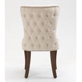 thumbnail image 4 of Set of 6 Wingback Upholstered Dining Chairs with Nailhead Trim, Fabric Side Dining Room Chairs with Tufted Button, Living Room Chairs for Home Kitchen Dining Room (Cream White), 4 of 8