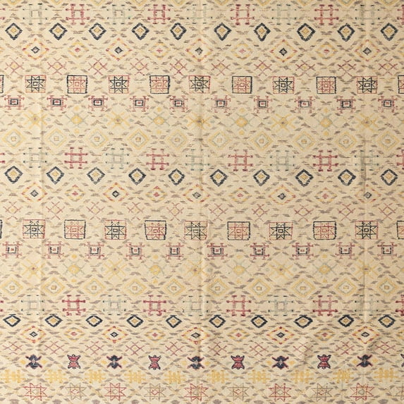 Ahgly Company Machine Washable Indoor Square Abstract Light Copper Gold Area Rugs, 4' Square