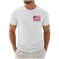 thumbnail image 3 of Ramiter 4th of July Shirts for Men American Flag 1776 Graphic Tees Casual Cap Sleeve USA Patriotic Tops(White,2XL), 3 of 8
