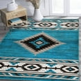 thumbnail image 5 of HR HANDCRAFT RUGS HR Southwestern Rugs for Cabin Tribal Medallion Carpet for Livingroom Blue Lighting - 5' X 7', 5 of 5