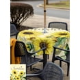 thumbnail image 4 of Outdoor Tablecloth with Umbrella Hole and Zipper, Sunflowers Square Table Cloth 54x54 Inch Waterproof Tablecloth, Spring Botanical Watercolor Blossom Flowers Picnic Table Cover for Patio Camping, 4 of 7