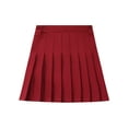 thumbnail image 2 of inlzdz Kids Girls Solid Color School Uniform Pleated Scooter Skirts Skorts with Undershorts Burgundy 10-11, 2 of 6