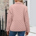 thumbnail image 3 of Feancey Women's Quilted Jacket Cropped Casual Plus Size Puffer Jackets Oversized Trendy Snap Button Down Coat Fall Outerwear with Pockets Christmas Gift Pink XL, 3 of 10