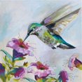 thumbnail image 3 of Vertentes, Jeanette 15x15 Black Modern Framed Museum Art Print Titled - Hummingbird II Florals, 3 of 5