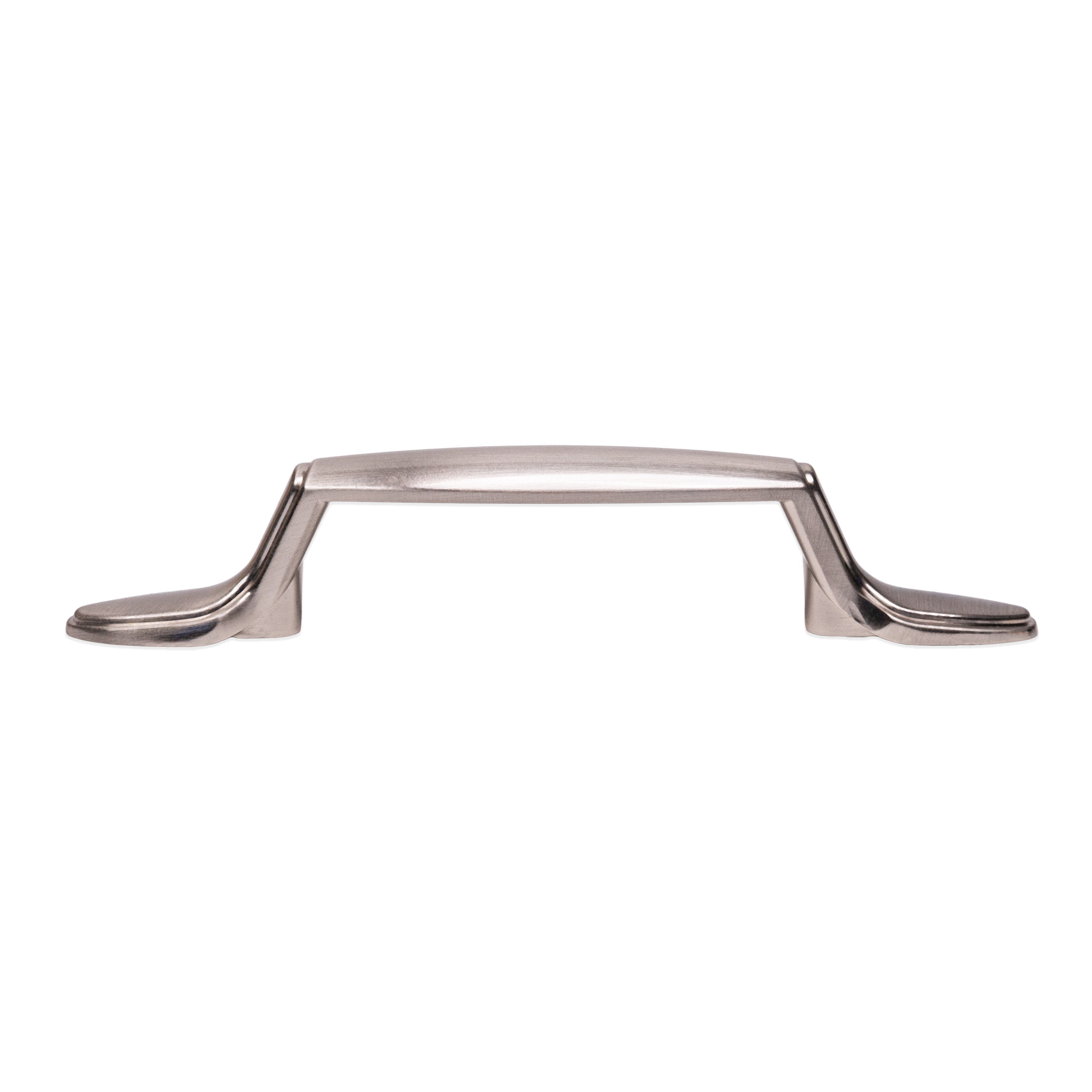 Mainstays 3" (76mm) Center-to-Center Footed Cabinet Pull, Satin Nickel, 24 Pack