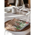 thumbnail image 6 of Christmas Poinsettia Cloth Napkins Set of 8 Reusable Dinner Napkins, Farmhouse Eucalyptus Botanical Xmas Cocktail Napkin Washable Table Napkins for Wedding/Holiday Party/Baby Shower 20"x20", 6 of 7