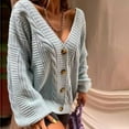 thumbnail image 2 of Women'S Cardigans Knitted Button Up Light Grey Sweaters for Women Cozy Cardigans Fall Outfit Best Cardigans for Women, 2 of 3