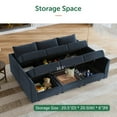 thumbnail image 3 of HONBAY Canapé Sectionnel Modulaire Convertible avec Rangement, Gonflable, Velours, Bleu Foncé, 3 of 8