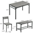 thumbnail image 4 of Enyopro 4 Piece Modern Fiberboard & Metal Storage Dining Table Set, Gray, 4 of 10