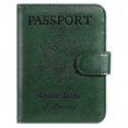thumbnail image 1 of Passport Holder Cover Wallet RFID Blocking Leather Card Case Travel Accessories for Women Men (Atrovirens), 1 of 1