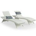 thumbnail image 6 of Edyo Living 2 Piece Patio Chaise Lounge Chair Set with Adjustable Backrest and Pillow for Outdoor Pool, Lawn, Beach - White, 6 of 9