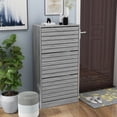 thumbnail image 7 of KULAGAGA Shoe Cabinet Entryway, Shoe Storage Organizer with 3 Compartments, Gray, 7 of 7