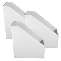 MLINS  3 Pcs Paper File Boxes Folder Holder Book Shelf Document White