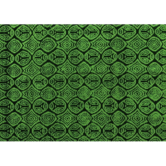 Ahgly Company Indoor Rectangle Abstract Green Modern Area Rugs, 2' x 4'