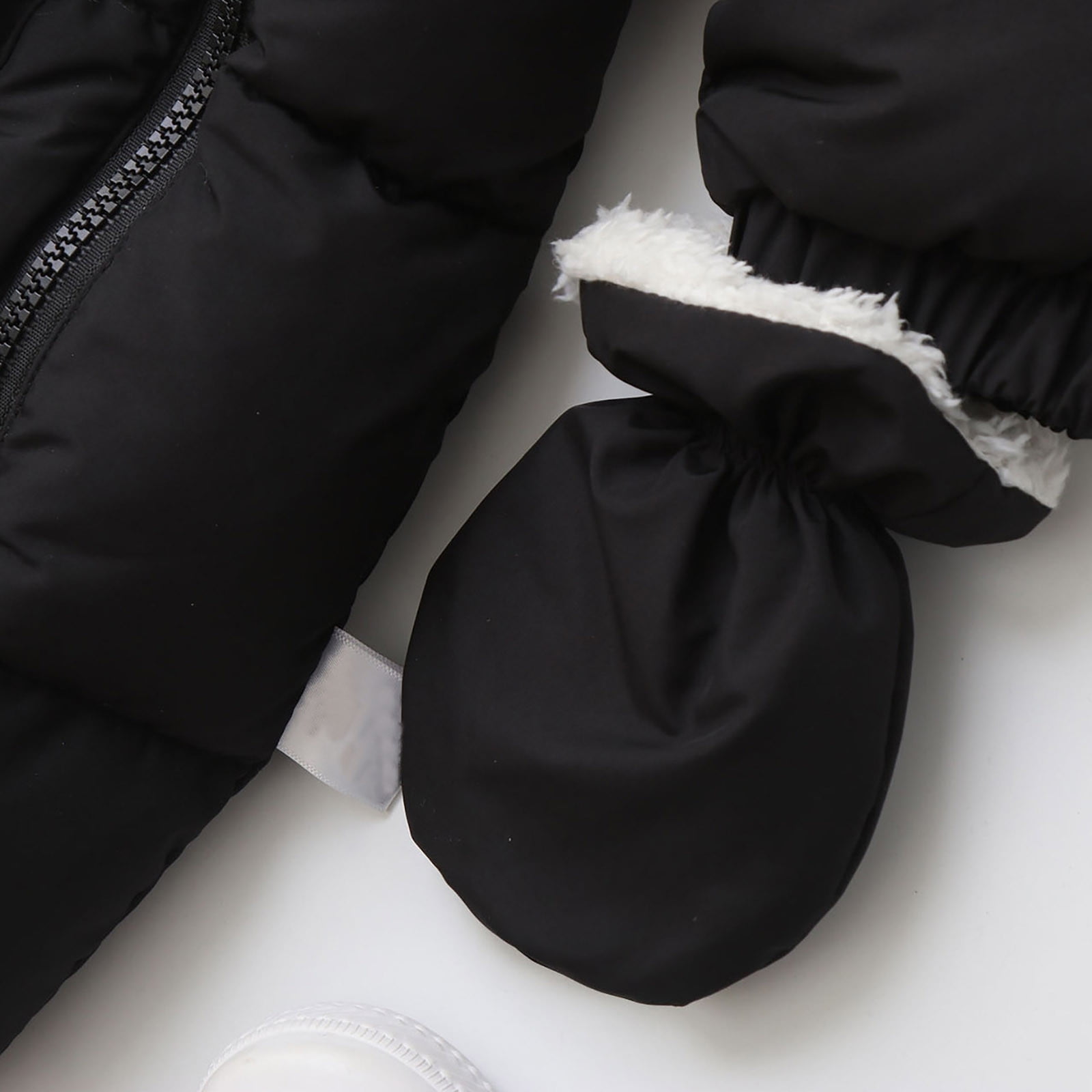 Winter Warm Bodysuit Solid Cute Bear Hooded Puffer Romper Boys Girls Snowsuit One Piece Jumpsuit